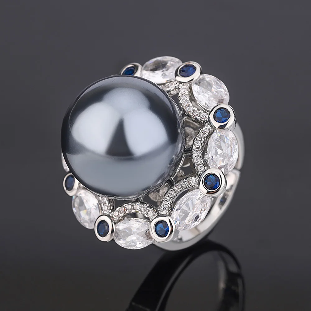 Женское кольцо с большим жемчугом