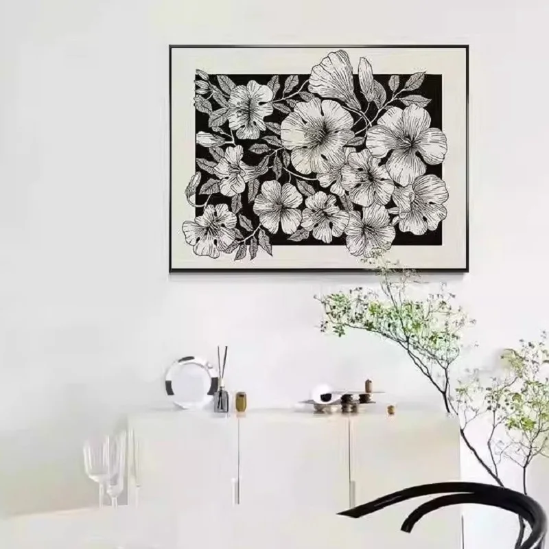 Современный черный белый и серый стиль нишевое искусство замачиваемые цветы