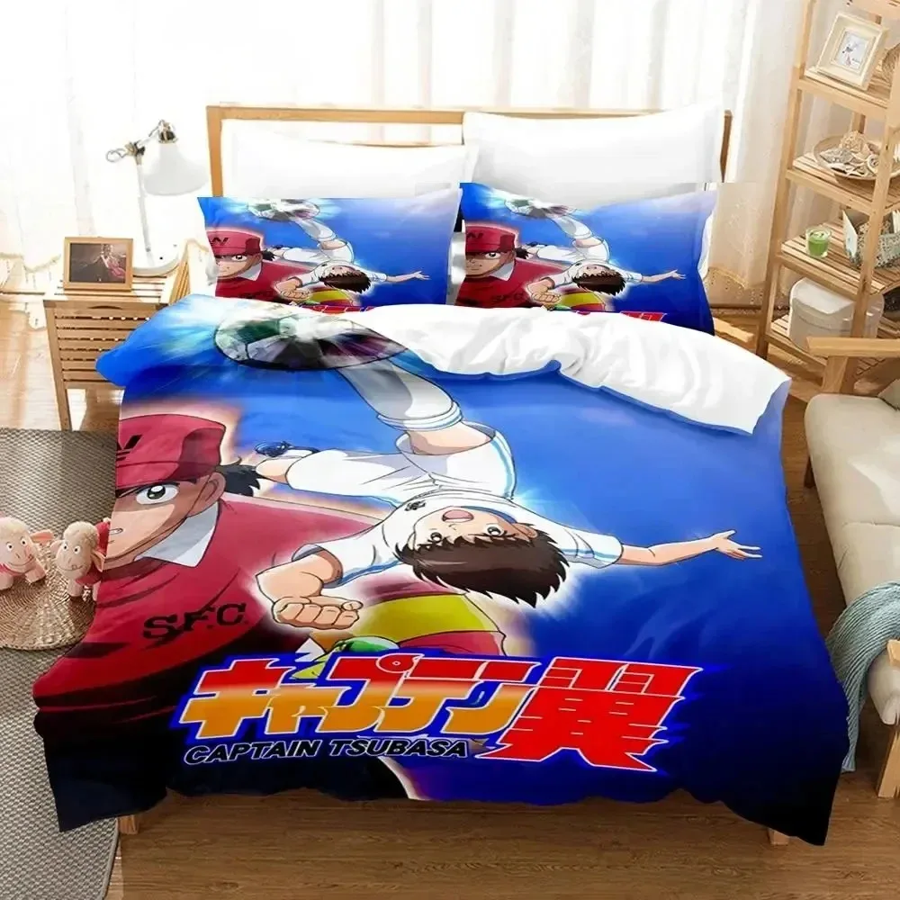 Комплект постельного белья с рисунком из аниме Captain Tsubasa для мальчиков и девочек