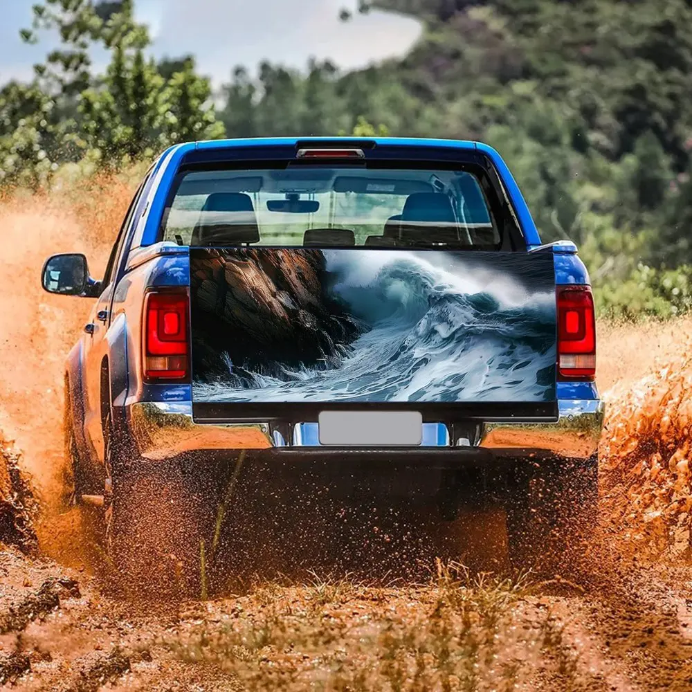 Волны столкновение против камней задний багажник автомобиля защита Vinly наклейка