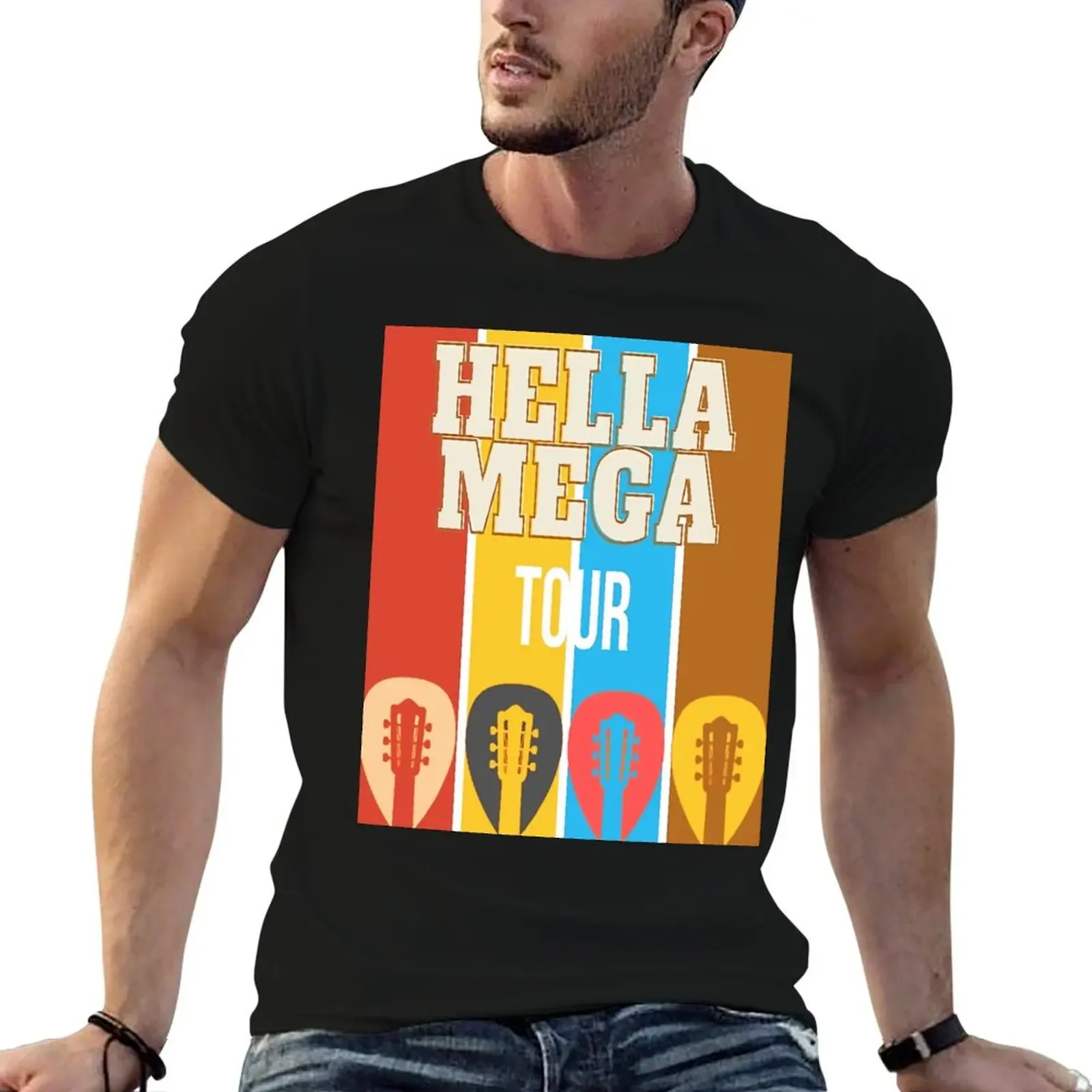 Футболка Hella Mega Tour 2 милая одежда больших размеров для мужчин