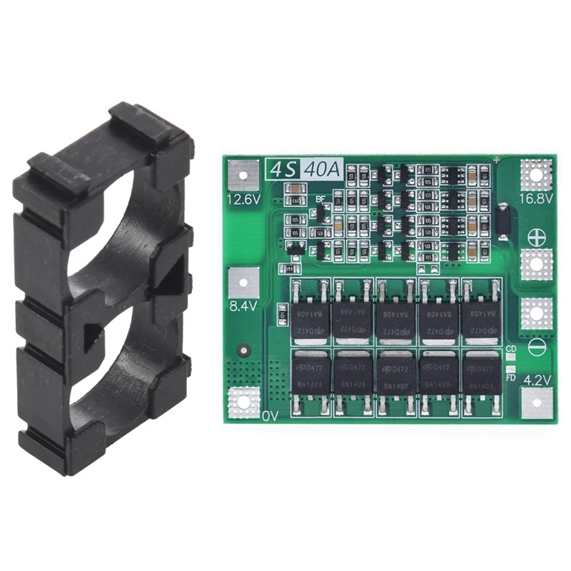 

20X 18650 Lithium Battery Double Holder Bracket With 4S 40A 18650 Li-Ion Lithium Battery Charger PCB Board