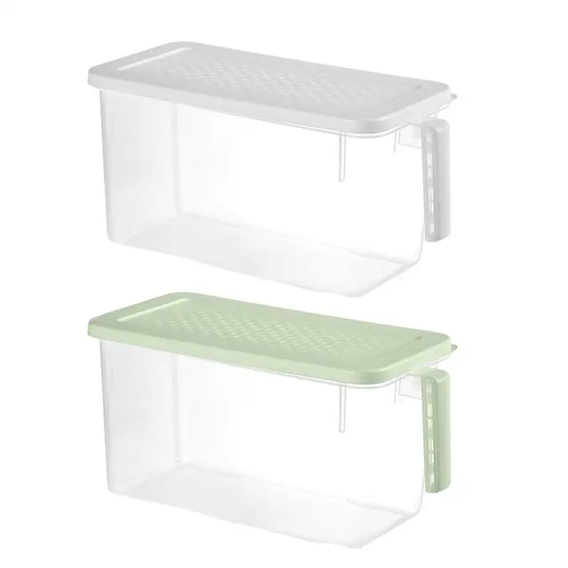 

Refrigerator Fresh-Keeping Box Clear Container Storage Box With For Refrigerator Lightweight Storage Supplies For Fruits Meats