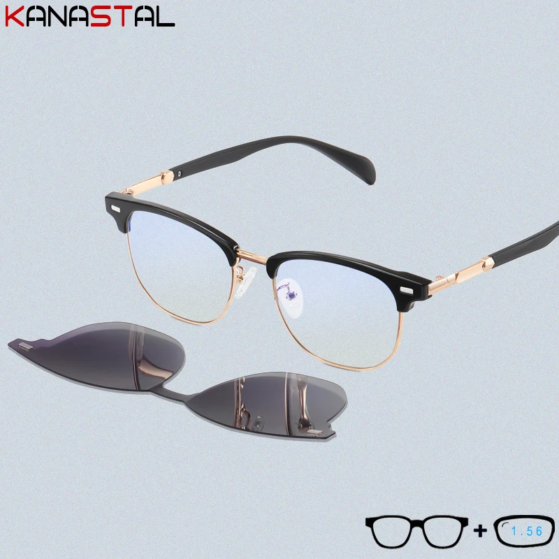 

Men Blue Light Blocking Reading Glasses Women Polarized Sunglasses TR90 Eyeglasses Frame CR39 Lenses Prescription Myopia Eyewear