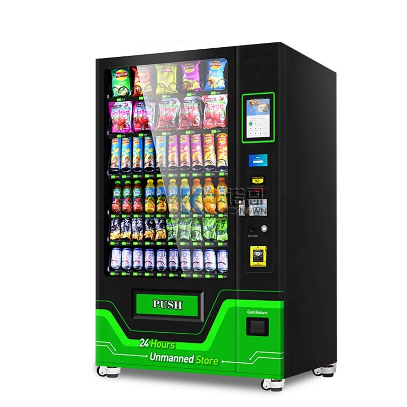 Otomatik 21.5 ''dokunmatik ekran otomat aperatifler toptan oyuncak Soda çay gıda Kiosk açık ilaç akıllı otomat