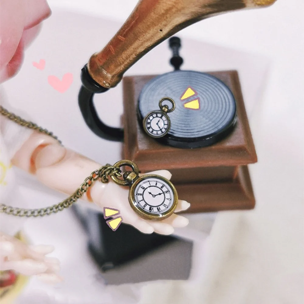 Necklace Watch Dollhouse Simulation Pocket Toy Ob11 Accessories Mini Doll Vintage Alloy