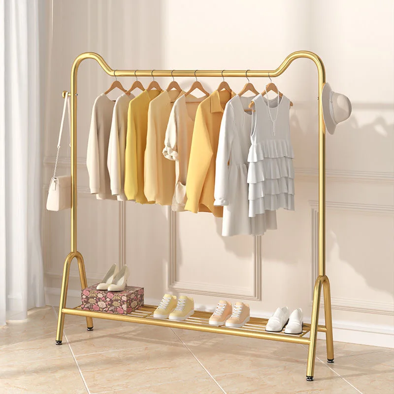 

Golden Standing Coat Rack Floor Multifunctional Clothes Hangers Metal Dressing Room Mueble Recibidor Entrance Hall Furniture