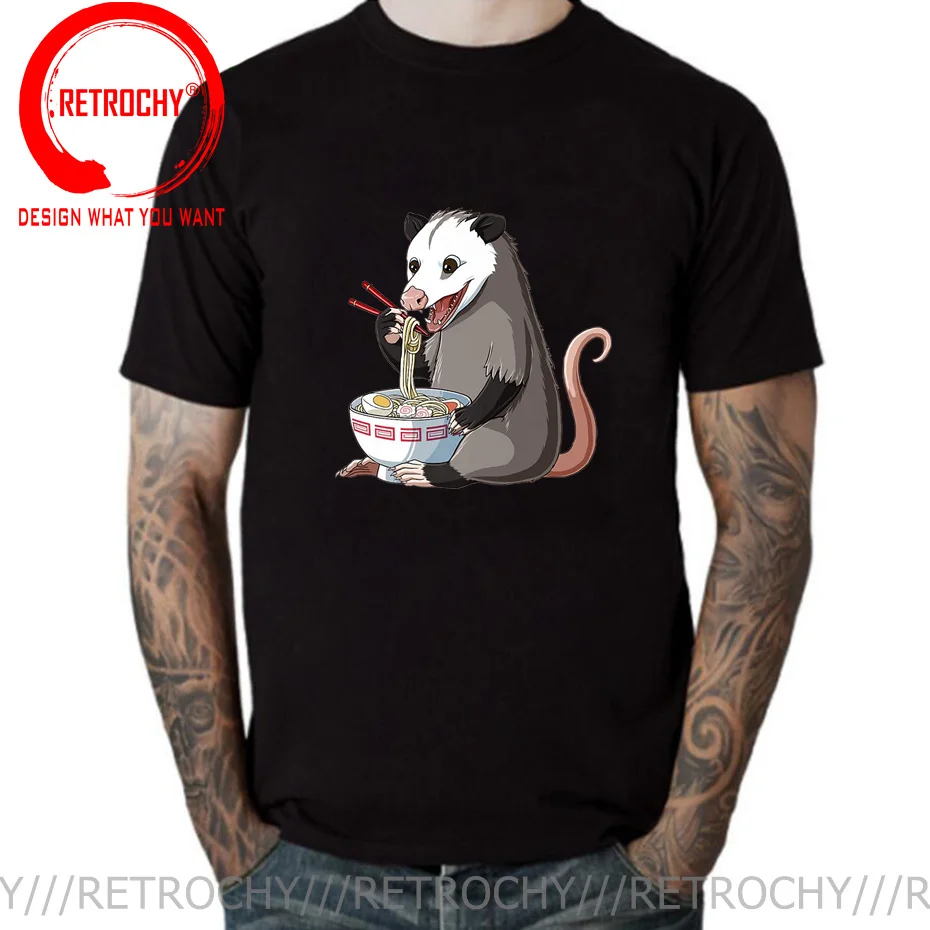 

Womens Funny Japanese Kawaii Ramen Opossum O Neck T-Shirt Graphic Men's T Shirt Man Printed Tops & Tee Cotton comfortable tshirt