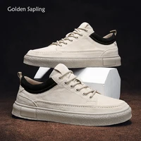 golden sapling mens flats genuine leather casual shoes fashion skateboard flat leisure footwear classics design retro men shoes