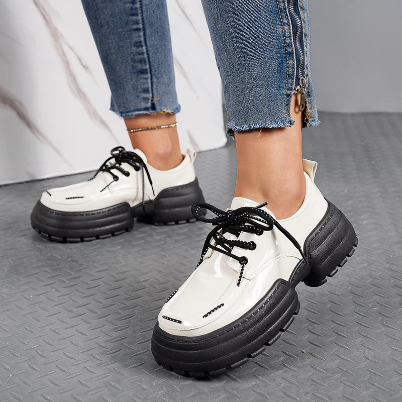 

Work Shoes Small Leather Shoes Female 2023 New Wild Thick High Heel Retro Spring and Autumn Sponge Cake Low Single Shoes