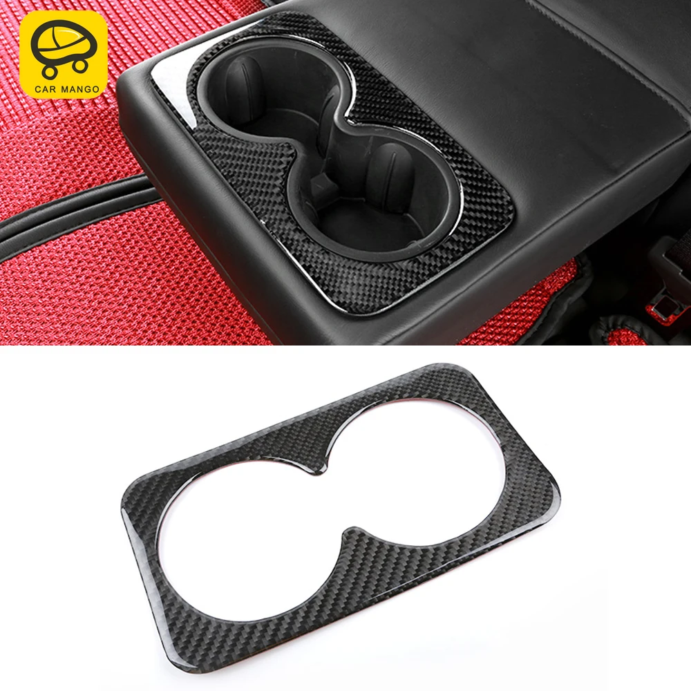 

For Cadillac XT5 2016-2021 Carbon Fiber Auto Car Accessories Rear Cup Holder Panel Cover Frame Sticker Trim Interior Decoration