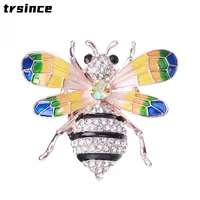 personality female accessories crystal bee brooches pin simple temperament sweater coat suit accessories decoration