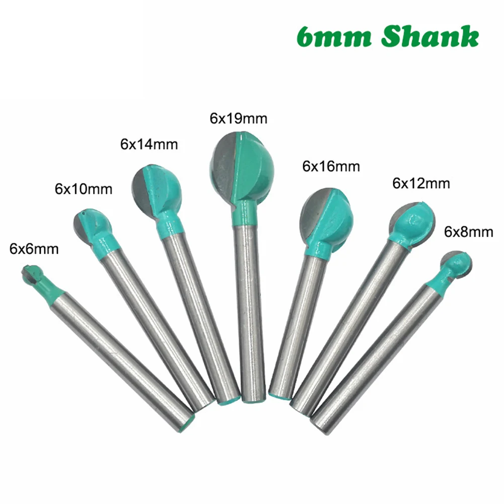 

1pc 6mm Shank Ball Nose Round Carving Router Bit Cove Milling Bit Radius Core CNC Milling Bit Solid Carbide Router Bit For Wood