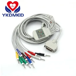 3 шт.лот Fukuda Denshi FX-7102 EKG Cable CardiMax FX-7101 FX-7202 FX-7402 FX-2111 с 10 свинцовым кабелем ECG IEC Din 3,0