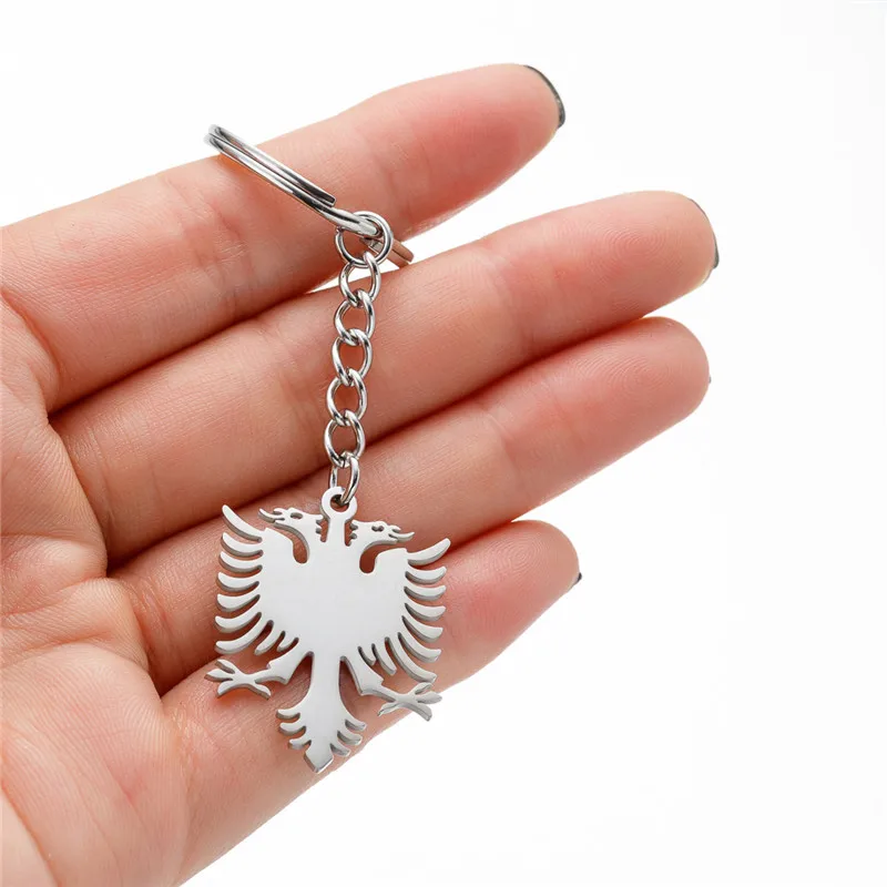 Винтажный брелок с подвеской в виде албанийского Орла для мужчин и женщин, серебристый цвет, металлическое животное, этнический брелок