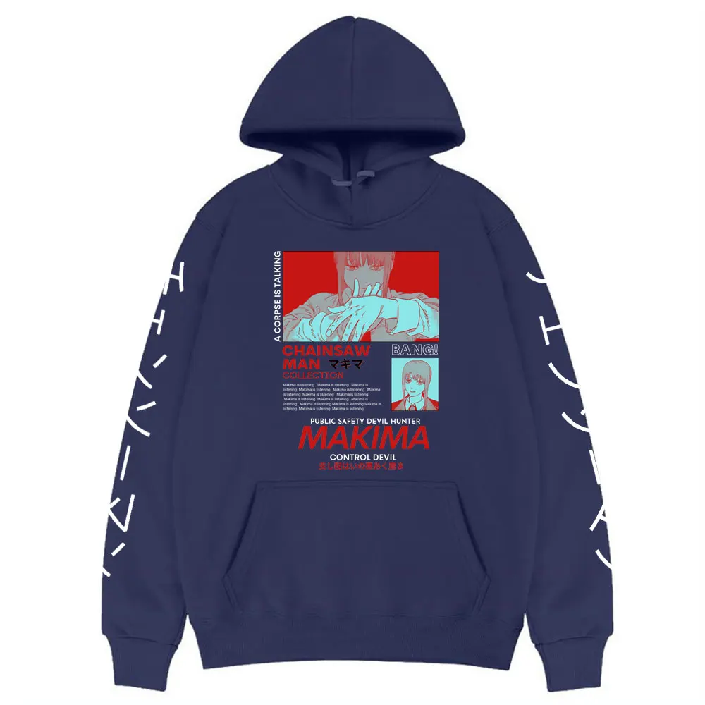 

Мужская толстовка с капюшоном манга бензопила унисекс пуловер с длинным рукавом для женщин и мужчин спортивный костюм Harajuku уличная одежда ...