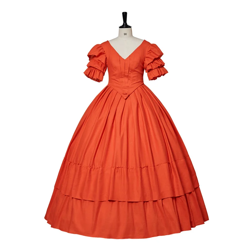 

Medieval Orange Elegant Noble Court Ball Gown Renaissance Classical Vintage Lolita Dress