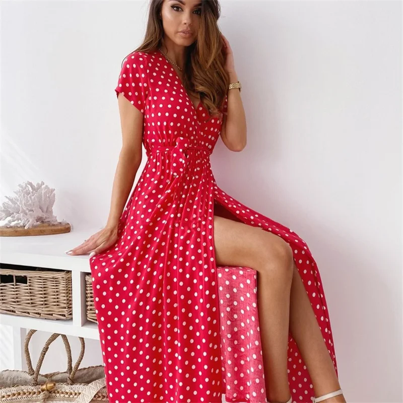 

Women's Sexy Dot Dress for Birthday - Vestidos Elastic Waist Big Size Dresses - Fashion Evening 2023 New Clothes