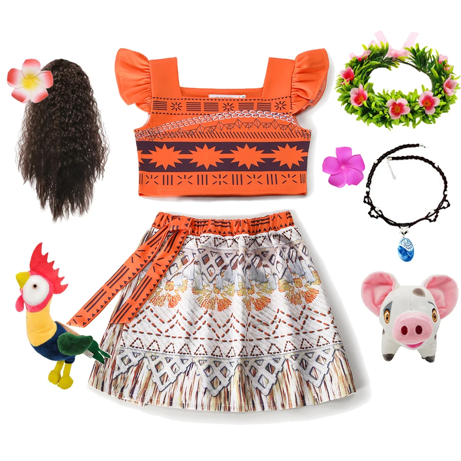 Платье Принцессы Моаны Для Девочек Косплей Аниме Vaiana Детский Костюм На День