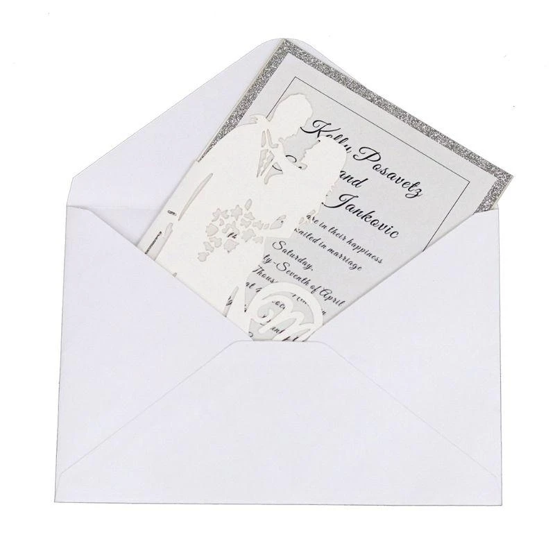 Фото 20шт/сет CUT MR & MRS Wedding Invitation Card Card Card Brida №5