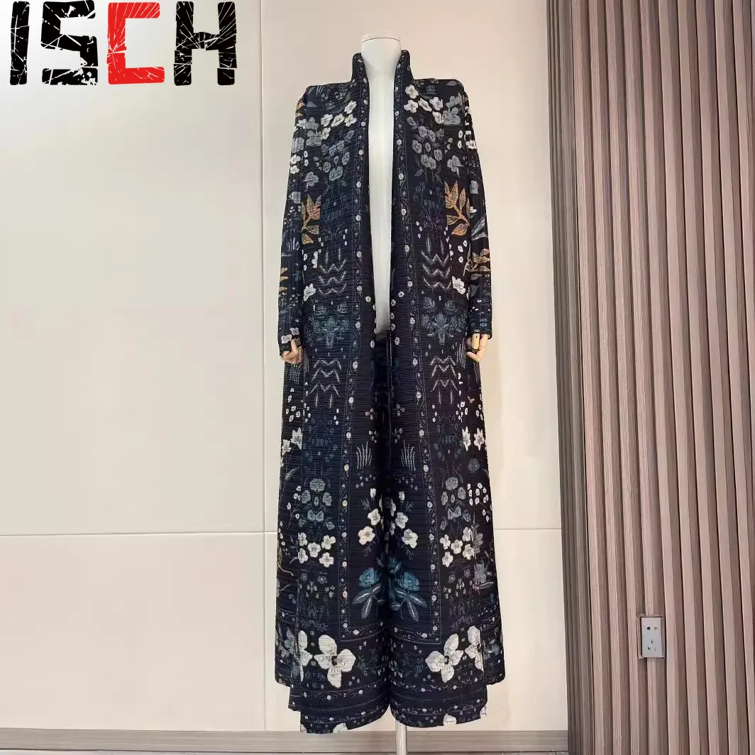 Женское Плиссированное длинное пальто плиссированное платье роскошное осеннее