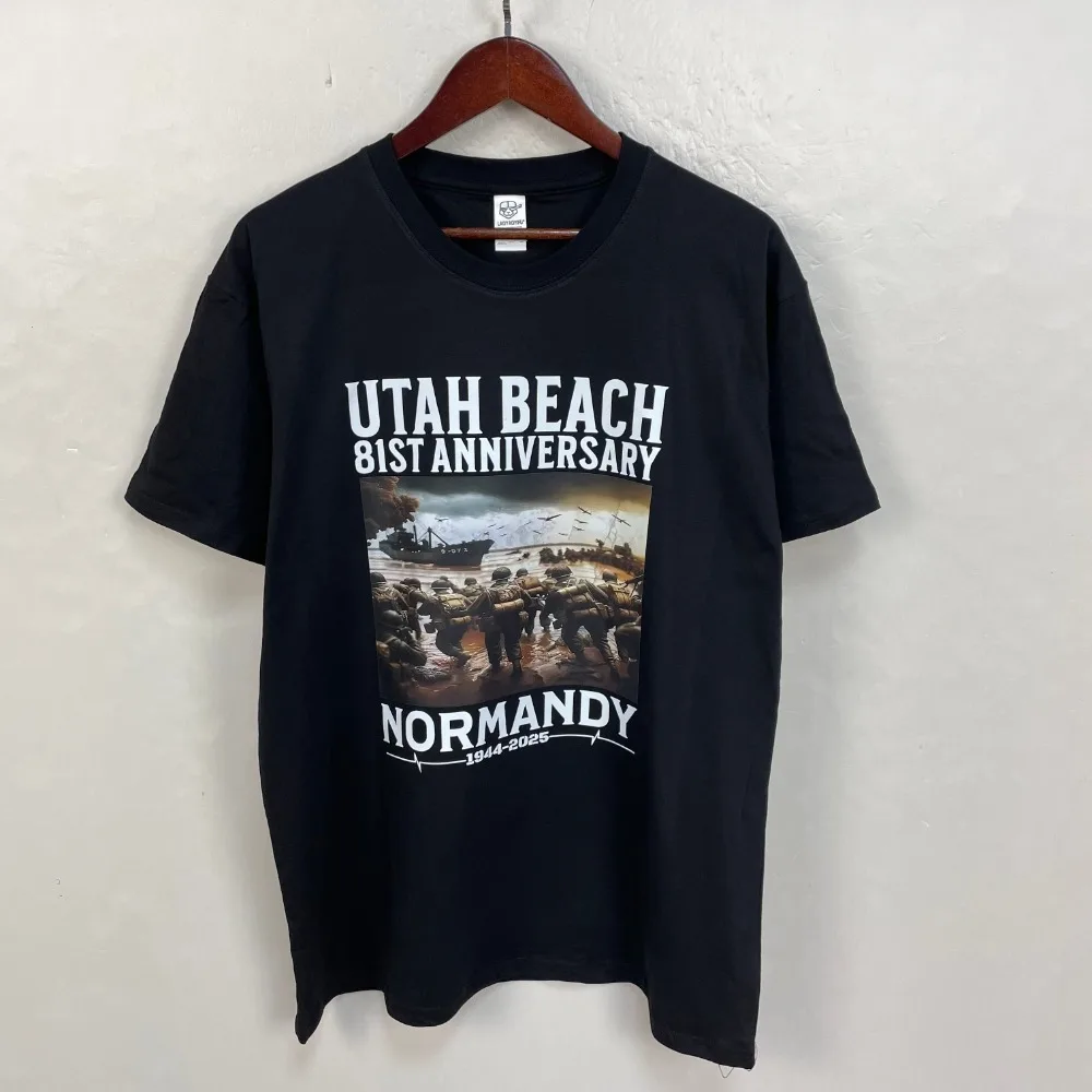 Фото Футболка D-Day 81th Anniversary 2025 Normandy D-Day Utah Beach 1944 года, летние дышащие топы Camisetas Nostalgia в стиле ретро №3