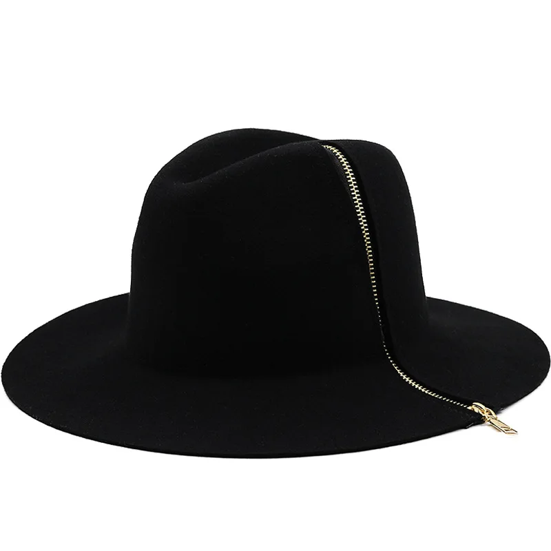 

Шляпа-федора женская, элегантная Панама из австралийской шерсти, на молнии, с широкими полями, для церкви и джентльменов, зимняя, осенняя
