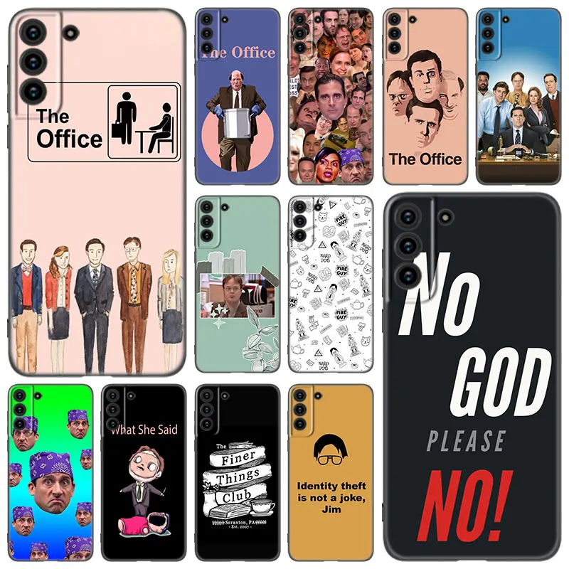 The Office What She Said Phone Case For Samsung Galaxy S21 S20 FE S22 Ultra S10 Lite S9 S8 Plus S7 Edge S10E Soft Black Cover