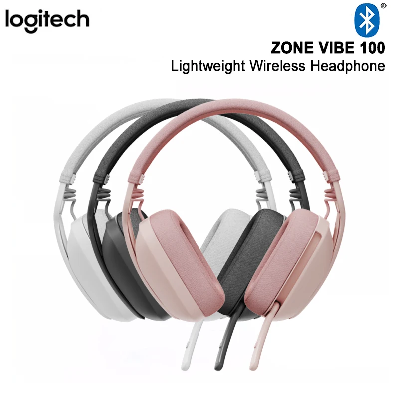 

Logitech Zone Vibe 100 Wireless Bluetooth Headphones,185g Lightweight Folding Mute Headphones