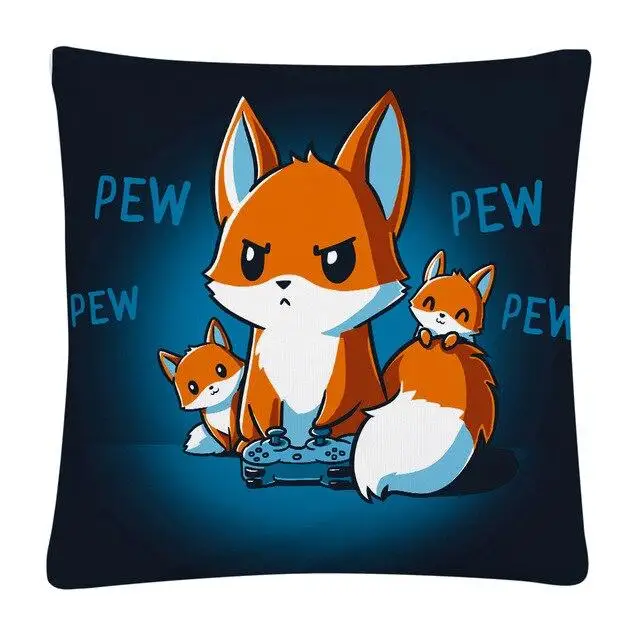 Наволочка с мультяшным рисунком Little Fox персиковая кожа декоративная наволочка