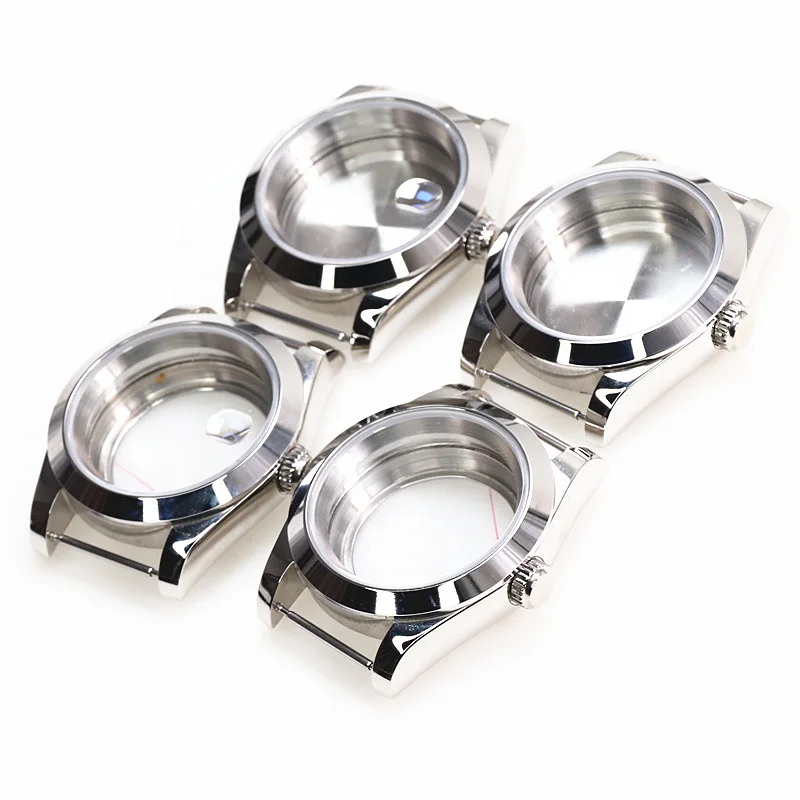 39mm Oyster Perpetual Sapphire Glass Magnifying Stainless Steel Watch Case For Seiko Nh35a Nh36 Movement Accessories MOD - купить по