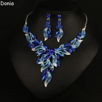 donia jewelry european and american exaggerated wings womens necklace inlaid zircon dinner set silver post luxury earrings