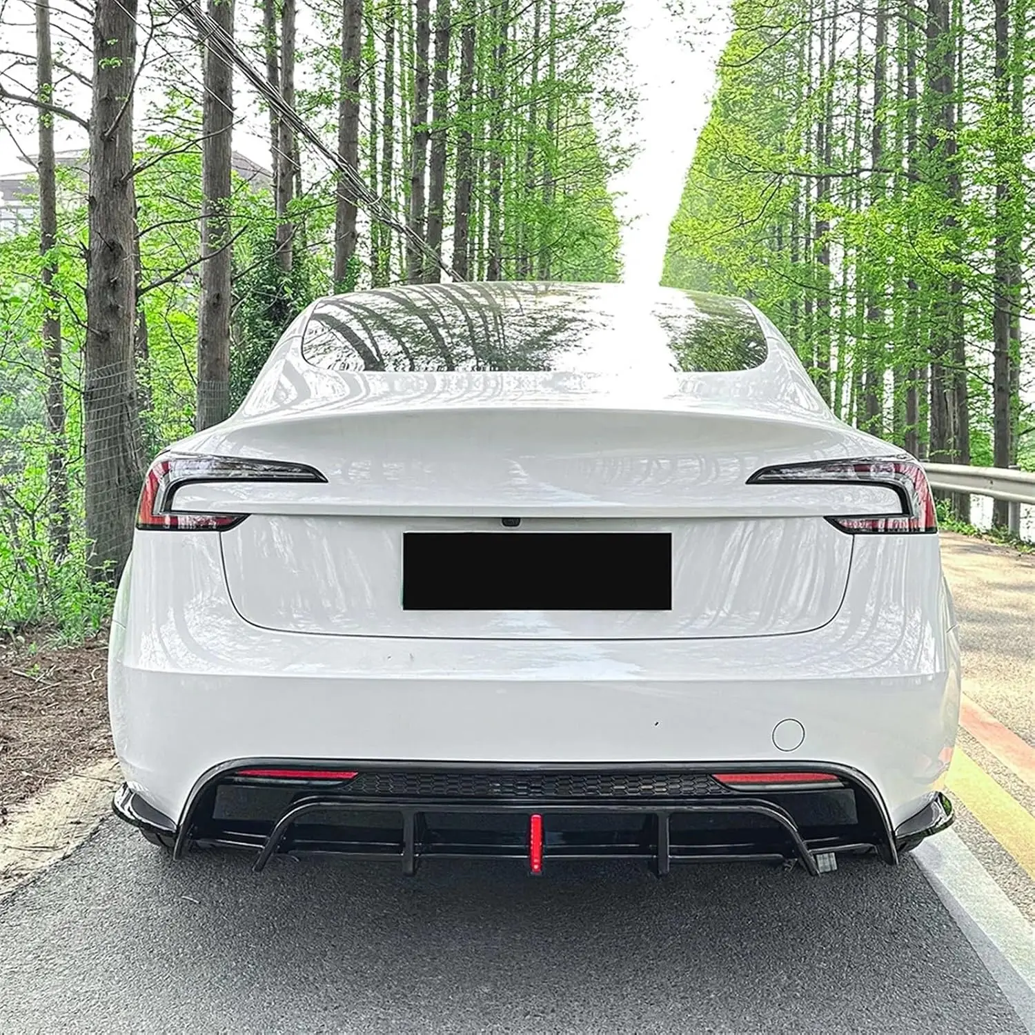 Для Tesla Model 3 Highland 2024+ автомобильный диффузор заднего бампера из полипропилена