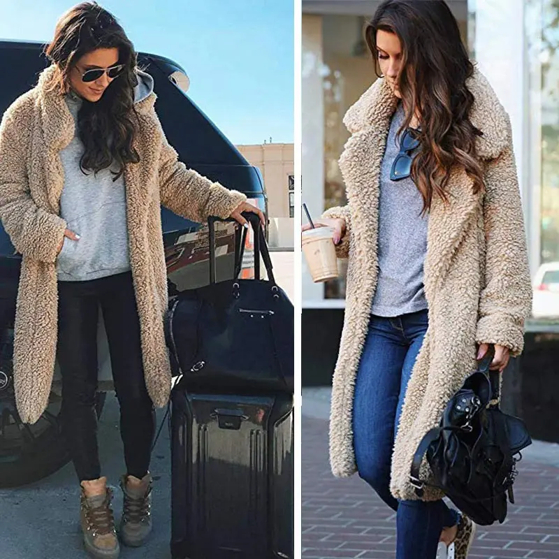 Women Autumn Jacket Coat Women Warm Outerwear Casual Faux Fur Coat Soft Cardigan Femme Winter Coat Wool 2022 High Street