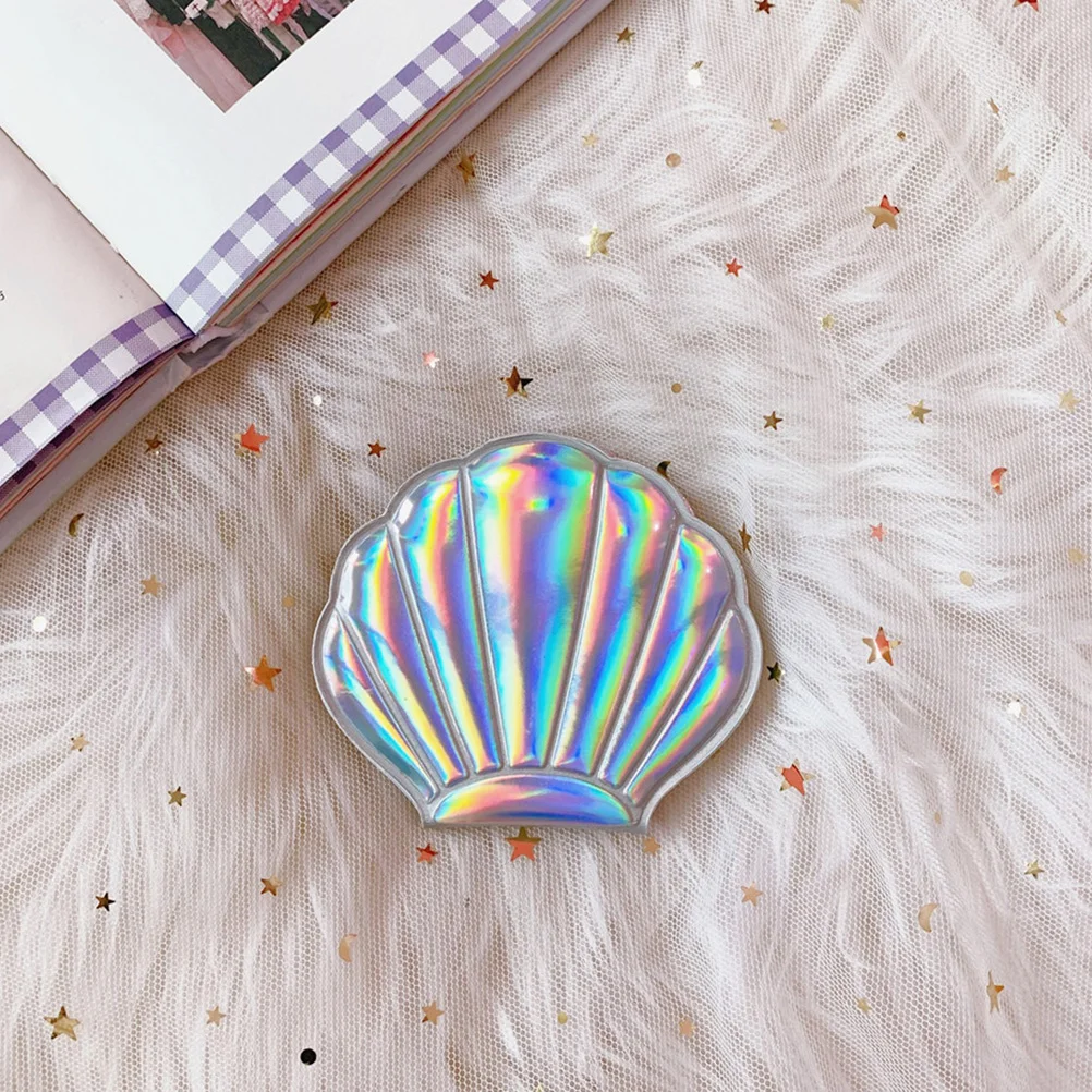 

Mirror Makeup Compact Pocket Shell Seashell Travel Handheld Foldable Double Glitter Magnifying Sided Magnification Folding Mini