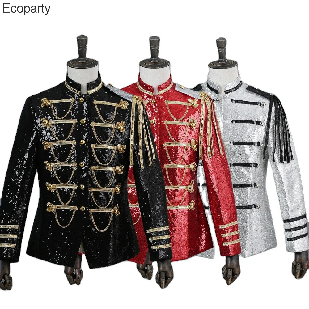 

Мужской блейзер с блестками, Блейзер, пиджак для косплея средневекового двора принца, пальто для смокинга на Хэллоуин, одежда для представлений и представления