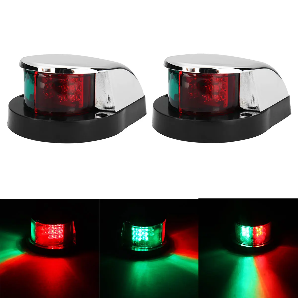 

2PCS 12V Boat Signal Warning Lamp Signal Light LED Navigation Light Red Green For Marine Boat Yacht Truck Trailer Van