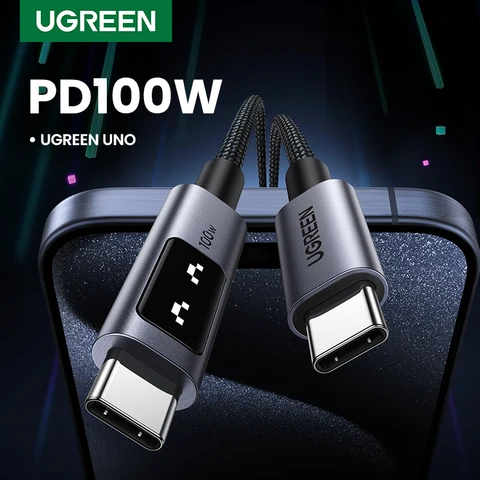 UGREEN UNO PD100W Кабель USB C для быстрой зарядки для iPhone 16 15 Тип C к кабелю передачи данных типа C для Samsung Xiaomi Кабели для быстрой зарядки