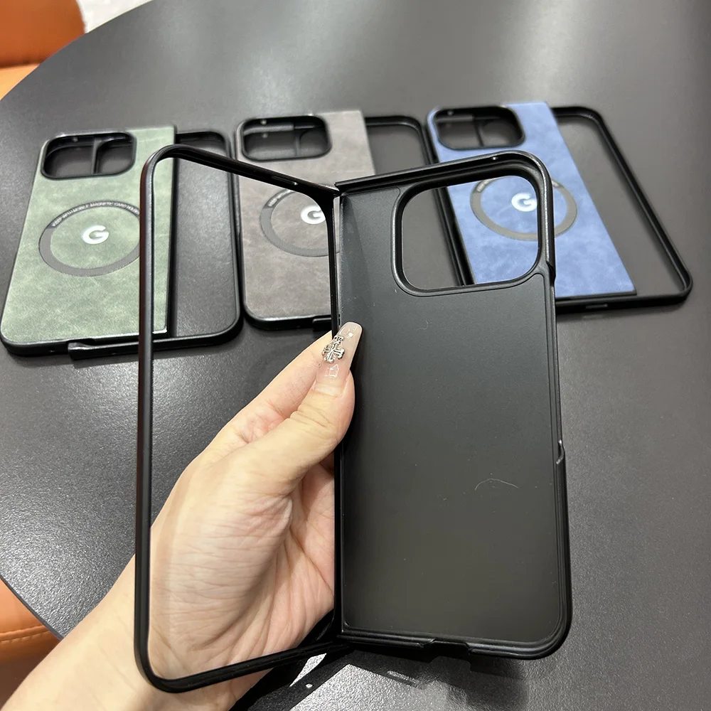 Роскошный магнитный кожаный чехол из овчины для Google Pixel 9 Pro Fold Magsafe защитный