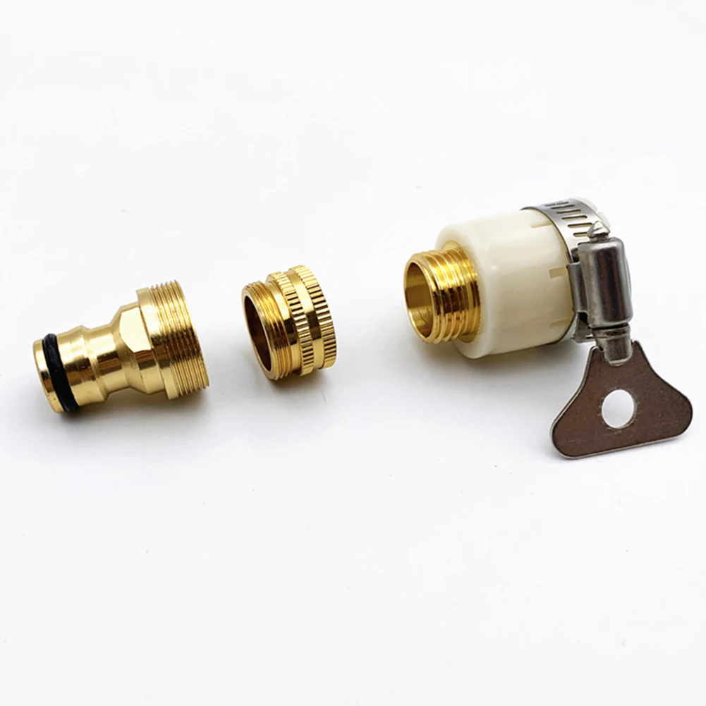 

Multifuncition Hose Connector Aluminium Alloy Copper Plating For 15-23mm Faucet Outlets Connecting Washing Machine Water Pipe