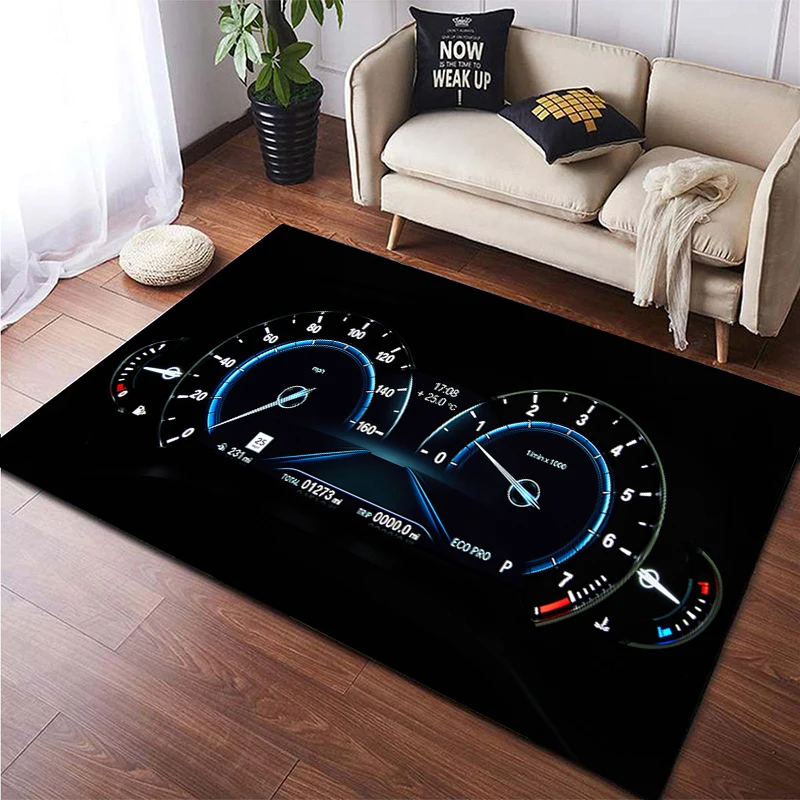 

Racing Dashboard Cool Pattern Decorative Square Rug Modern House Living Room Floor Matte Bedroom Carpet Art Poster Mat Fans Gift