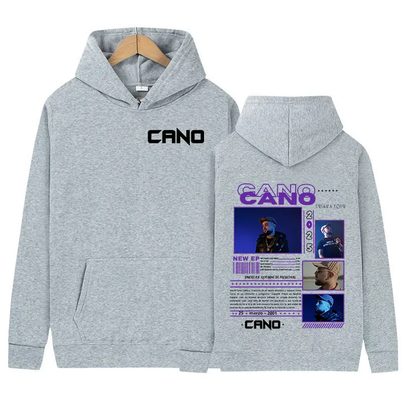 Фото Рэпер Cano Music Album Tour 2025 Толстовка Мужчины Женщины Хип-Хоп Винтаж Пуловер Толстовка Повседневная Мода Негабаритная Толстовка Уличная Одежда №4