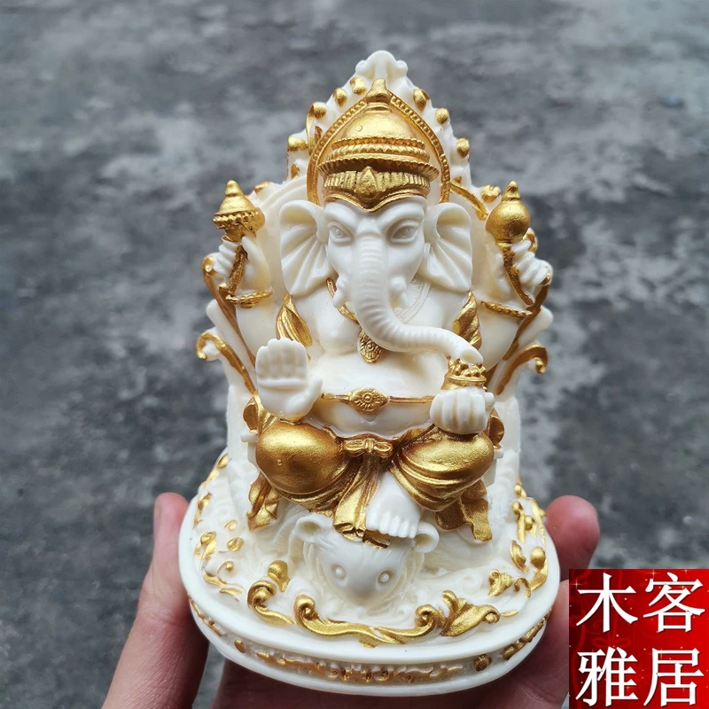 

Ivory Nut Elephant God Elephant Lucky Fortune Living Room Entrance Decorations Elephant Nose God of Wealth Statue Car Decoration