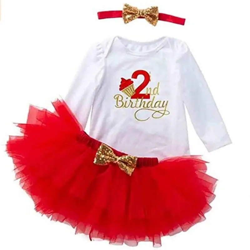 

2nd Birthday Dress Baby Girl Dress 1 Year Birthday Dress Lace Baptism Vestido Infantil Bowknot Princess Dresses