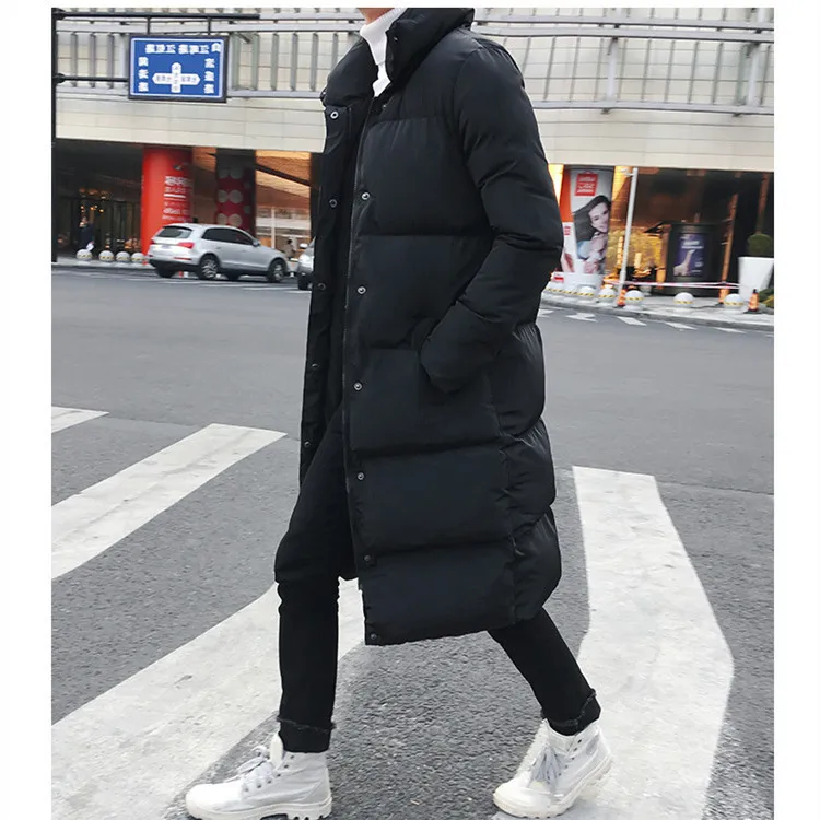 APIPEE мужской длинный пуховик пальто люксовый бренд зимние однотонные черные
