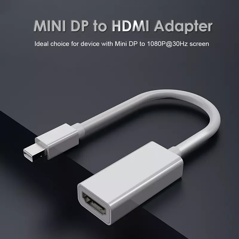 

2022New Mini DisplayPort to HDMI Adapter Mini DP to HDMI M/F Converter 1080P 30hz for MacBook Pro Air iMac projector C206