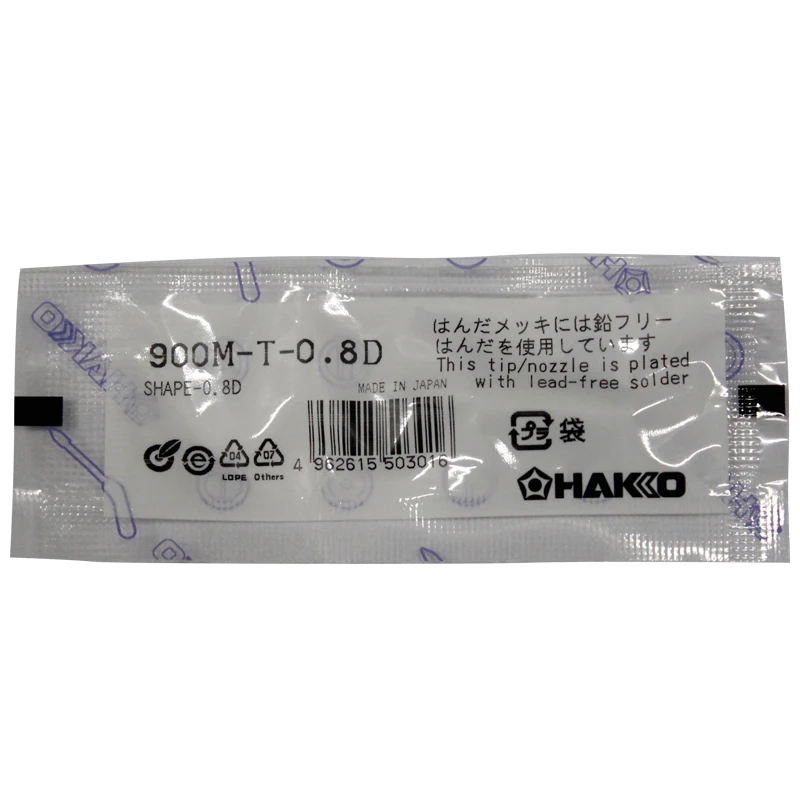 Оригинальное паяльное жало Hakko 900M-T-0.8D бессвинцовое сварочное для паяльной