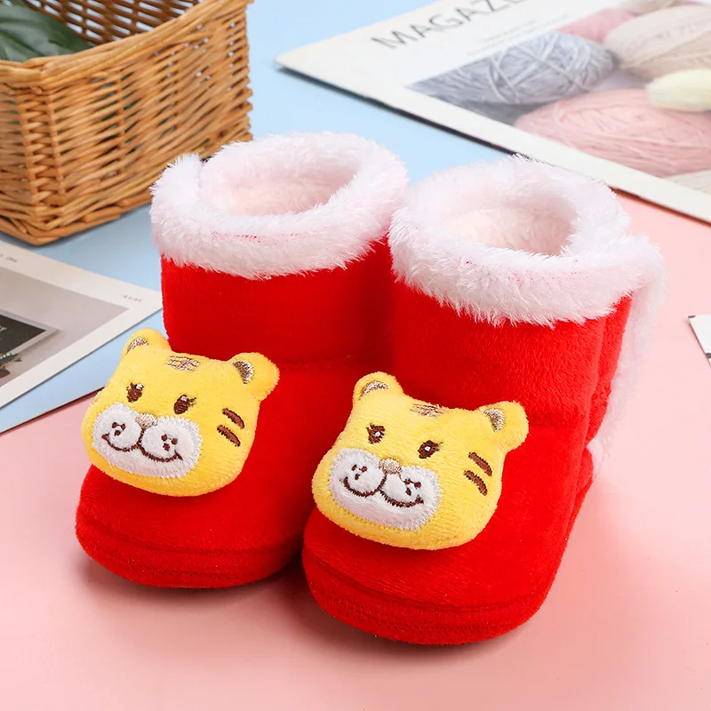 

Зимние теплые ботинки для новорожденных 1 год обувь для маленьких девочек и мальчиков мягкая подошва меховые зимние ботинки 0-18 м