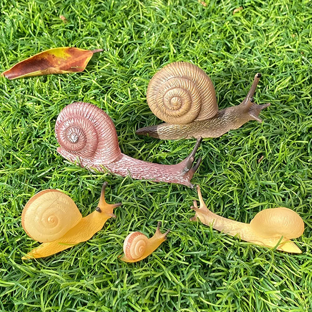 

5 Pcs Simulation Snail Toy Kids Toys Figures Small Snails Animal Realistic Figurine Plastic Model Miniature Figurines Child