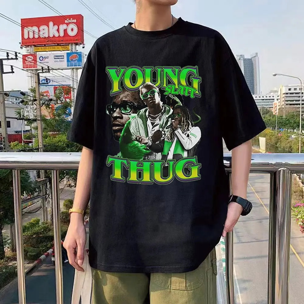 

Футболка унисекс Young Thug в стиле хип-хоп/рэп, оверсайз топ с графическим принтом для мужчин и женщин, модная крутая уличная одежда в стиле Хара...
